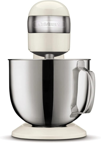 Cuisinart SMD-50CRM Precision Pro 5.5-Quart Digital Stand Mixer with 12-Speeds, 3 Preprogrammed Food Prep Settings, Mixing Bowl, Chef's Whisk, Flat Mixing Paddle, Dough Hook, and Splash Guard, Cream