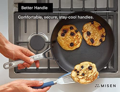 Misen Nonstick Frying Pan - Premium Skillet with PFOA-Free Coating - Ideal for Omelettes, Eggs, and Induction Cooking - Durable Aluminum Core, Warp-Resistant Design, and Oven-Safe to 450°F - 12"