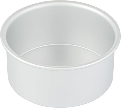 Restaurantware-Met Lux 6 x 3 Inch Straight-Sided Baking Tins, 12 Round Cake Pans - Oven-Ready, Freezable, Anodized Aluminum Round Baking Pans, Greaseproof, For Layer Birthday Cakes