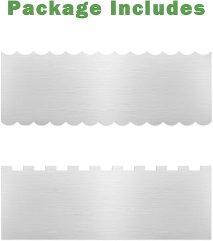 2PCS Stainless Steel Cake Scraper Set, Metal Cake Scraper with Dual Edge Designs, Cake Smoother for Icing & Cake Frosting Smoother, Icing Smoother Baking Tools for Cake Decorating