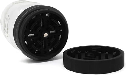 Homegrown Jar Head - 2 Piece Ball Mason Jar Herb & Spice Grinder - Black