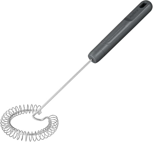 Zyliss Gravy Whisk - Sustainable Wheatstraw/Wire - Whisk for Cooking Sauce - Manual Egg Beater & Hand Whisk - Heat Resistant Wire Head, Beluga Grey, 12" x 3.5"