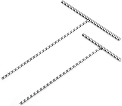 2 Pack Crepe Spreader Kit, Stainless Steel T-Shaped Batter Spreaders, Pancake Tool, Crepes Sticks Fit Any Crepe Pan Maker, 1 Large 7" + 1 Small 5"
