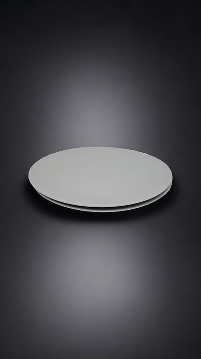 Festcool 2X14-inch Porcelain Circular Platters/Serving Plates, Platter, White, Stackable, Set of 2