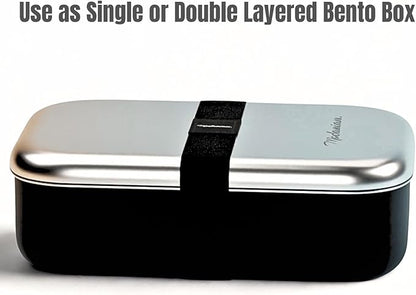 LEAK Proof Stackable Stainless Steel Bento Box |Stainless Steel Lunch Box Adult| Metal Bento box|Metal Japanese Lunch Container |large compartment| Korean bentobox| Non toxic|Microwave safe