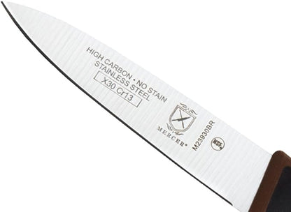 Mercer Culinary Millennia Color Handle Cutlery 3" Slim Paring Knife Brown