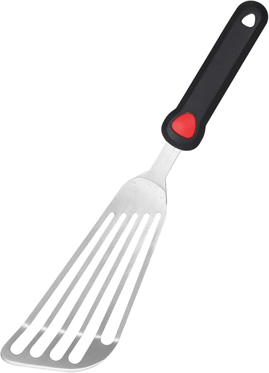 KSENDALO 13.15" Fish Spatula Stainless Steel with Silicone Handle, Flexible Slotted Egg Spatula with Thin Blade for Easier Cooking Flipping Frying Grilling Egg Fish Meat or more