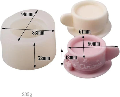 Christmas Milk Tea Cup Shaped Candle Mold - Silicone for Candles, Coffee, Resin & Soap