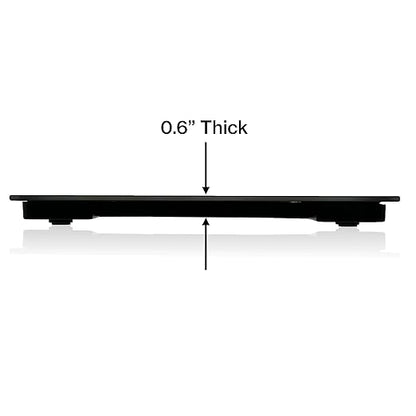 Glass Platform Digital Kitchen Scale - for Food Coffee Lab - LCD Display gram Ounces lb:oz fl.oz ml - 11 LB/5 KG Capacity - Battery Included - Black by The Display Guys
