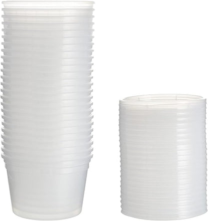 [48Set - 16oz.] Plastic Deli Food Storage Containers With Plastic Lids, Disposable togo containers for soup, Meal Prep, Slime | BPA Free | Stackable | Leakproof | Microwave | Dishwasher | Freezer Safe