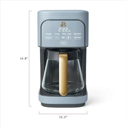 Beautiful 12-Cup Programmable Coffee Maker – Auto Brew, Digital Timer, Glass Carafe (Cornflower Blue)