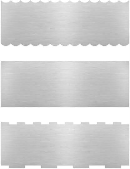 3PCS Stainless Steel Cake Scraper Set, Icing Scraper & Icing Smoother for Cake Decorating, Frosting Scraper Tools, Alisador de Pasteles for Buttercream & Baking