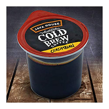 Java House Single-Serve Cold Brew Coffee Pods – 100% Arabica Liquid Concentrate – Smooth & Bold Colombian Roast – 6 Pods – Ready Hot or Iced, TSA Approved