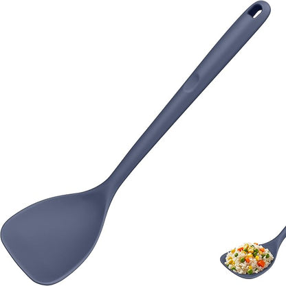 U-Taste 600ºF Heat Resistant Wok Spatula: 13.76" Long, 3.63" Wide Silicone Cooking Tools with Flexible Edge & Sturdy Core, for Kitchen Stir Fry, Serving, Scoop, Non-Stick Pan, Cast Iron -Midnight Blue