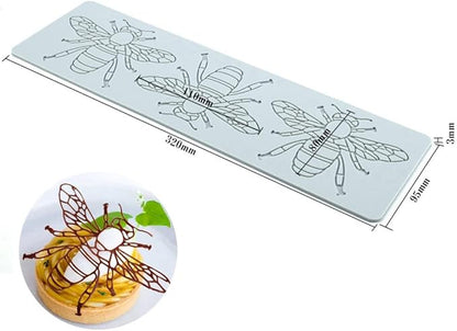 Silicone Molds 3D Hollow Leaf Chocolate Molds Honeycomb Bee Candy Mold Flower Pattern Fondant Mold Cake Topper Sugar Craft Decoration (G_Bee_12.8 * 3.8 * 0.12inch)