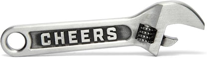 Wrench Bottle Opener - Heavy Duty Beer & Soda Cap Opener - Unique Bar Tool Gift for Men - Multitool Kitchen Gadget (Antique Silver)