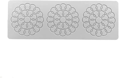 3D Hollow Leaf Fondant Lace Mold Multi Leaves Flower Candy Mold Chocolate Sugar Craft Cake Decoration Cupcake Top (D Bubble Circle_11.28 * 4 * 0.12inch)
