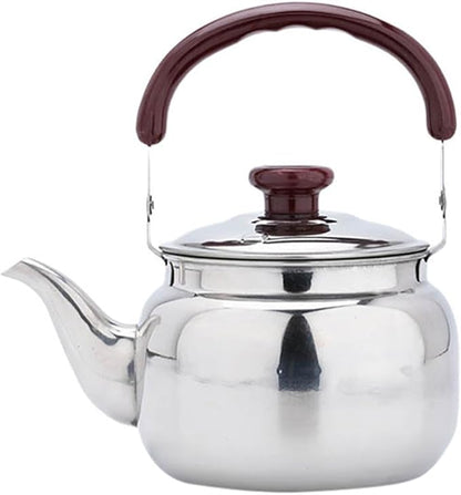LIFKOME Whistling Water Kettle Traditional Tea Pot Stainless Steel Water Boiling Kettle 750ml Stovetop Kettle with Handle for Home Hotel