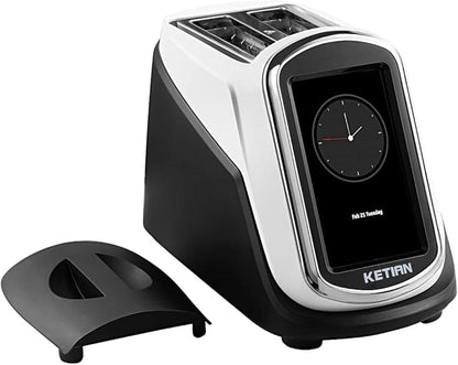 2 Slice Touchscreen Toaster,2 Wide Slots,Smart Bread Toaster for Bagel English Muffins Toast Pastry Waffles Bread, Customize Toasting Time,Have a Quick Look,120V 1400W
