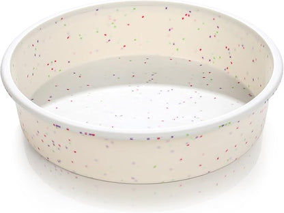 Vinino 10 Inch Silicone Round Cake Pan with Metal Reinforced Frame, Nonstick Silicone Springform Pan for Baking Suitable for Making Layers, Cheese & Chocolate Cakes