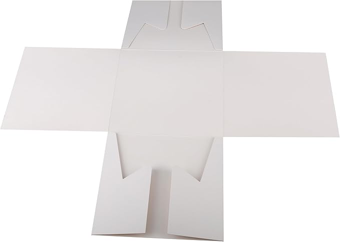 Cakebon Cake Boxes with Boards - 10 Inch Round Cake Drum White (6-pack) - Box With Window for Birthdays, Weddings and Parties