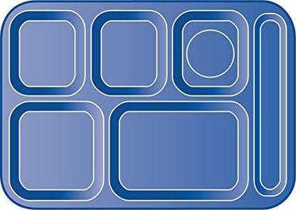 Carlisle FoodService Products Right-Hand Heavyweight 6-Compartment Melamine Tray 10" x 14" - Sandshade (Pack of 12)