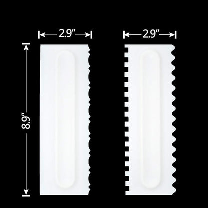 Cake Scraper Set Decorating Comb and Icing Smoother Tool Mousse Butter Cream Cake Edge DIY Tool Plastic Sawtooth Cake Scraper Icing Smoother Comb Set Kitchen Baking Tools Christmas Gift (4 Pack)