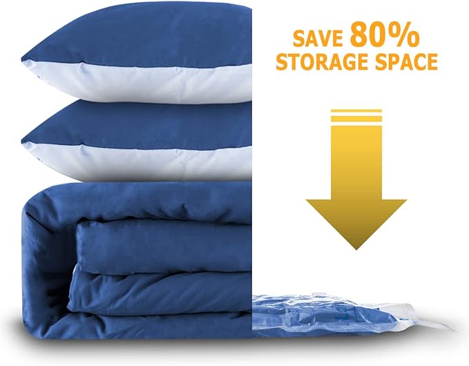 Vacuum Storage Bags , Small Space Saver Sealer Bags , Airtight Compression Bags for Clothes, Pillows, Comforters, Blankets, Beddings, Pack of 10