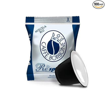 Caffè Borbone Blue Blend Nespresso Compatible Espresso Coffee Pods, 100 Count Espresso Pods