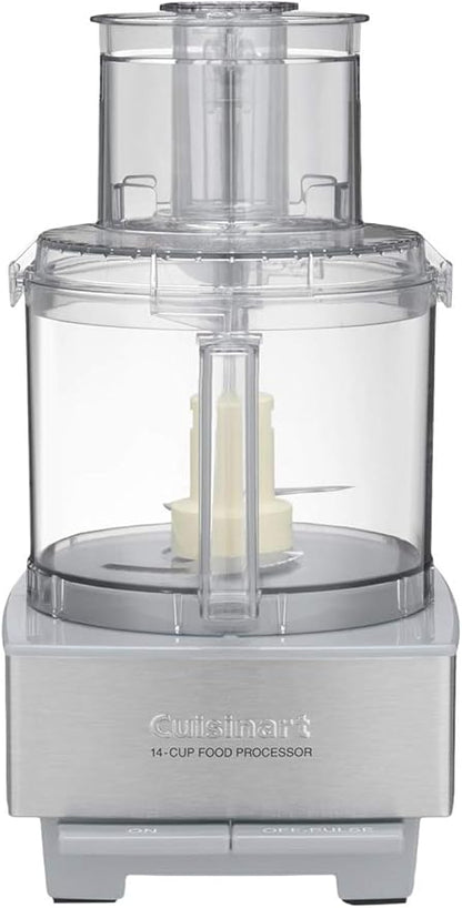 Cuisinart Food Processor 14-Cup Vegetable Chopper for Mincing, Dicing, Shredding, Puree & Kneading Dough, Light Gray Stainless Steel, DFP-14CGRY