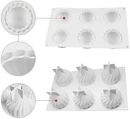 Silicone Molds Baking for Mousse Cake, 3D Baking Molds Dessert Molds for Pastry Truffle Pudding Jelly Cheesecake, Onion Shape, 6-Cavity
