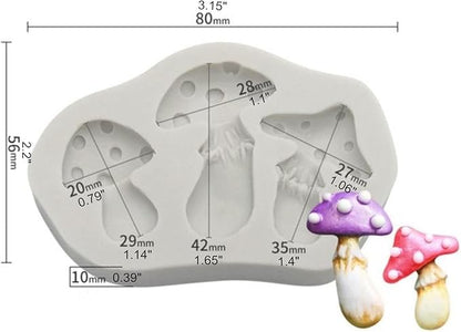 2PCS Mushroom and Snails Silicone Molds for Fondant Chocolate Candy Cake Decoration Baking Pastry Tools Silicone Soap Mold Resin Polymer Clay Mold