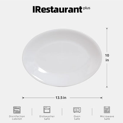 Stoneware Coupe Commercial Grade Dinnerware, Bright White, Oval Platter 13.5" x 10", Case of 12