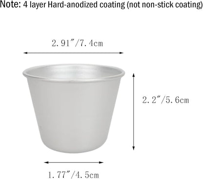 Small Popover Pans, Yorkshire Pudding Tin, Aluminum Deep Baking Pans, Individual Mini Muffin Pan, Brownie Tumbler, Cupcake Pudding Mold, Pack of 6 (Size 2.9"x 2.2")