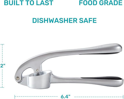 Garlic Press, Premium Rust Proof Kitchen Garlic Mincer Crusher Squeezer with Ergonomic handle, Ginger Crusher with Good Grip, Easy to Clean, Dishwasher Safe
