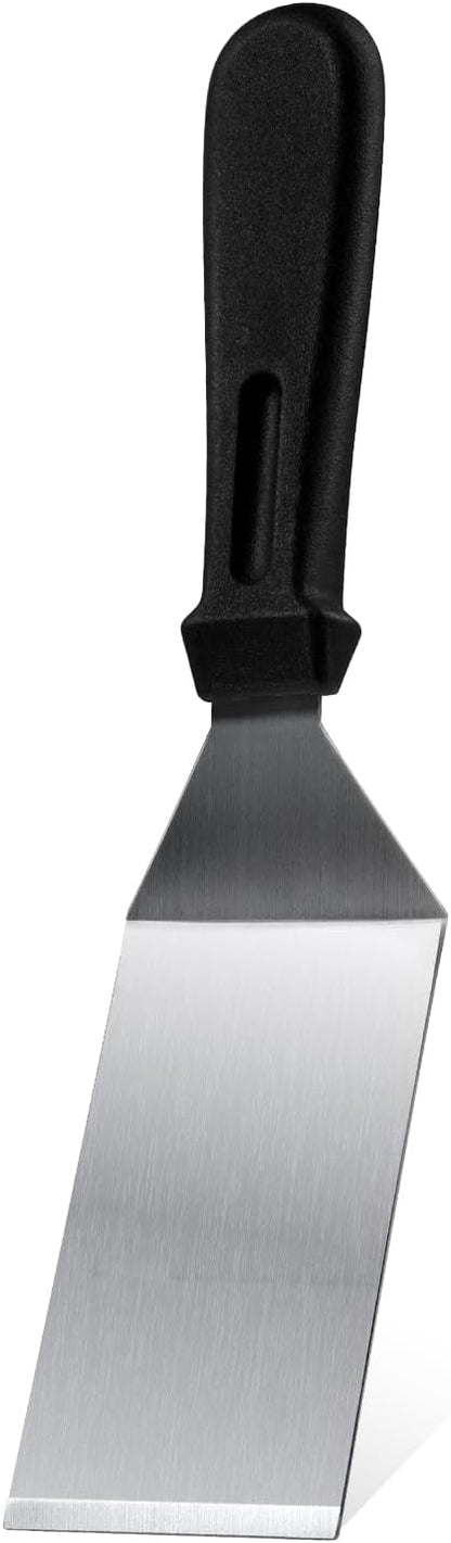 Metal Spatulas 1 PC, Stainless Steel Spatula with Heat Resistant Handle, 9.8 Inch Stainless Steel Spatula Ideal for Desserts, Pancakes, Eggs, Griddle Scraper or BBQ