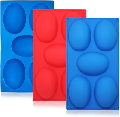 3 Packs 5 Cavities Easter Eggs Silicone Mold,findTop Baking Mold Cake Pan, Biscuit Chocolate Mold, Ice Cube Tray, Soap Mold