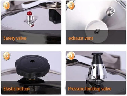 Aluminum Explosion-Proof Pressure Cooker- 7L~15L Capacity- Silver (9L)