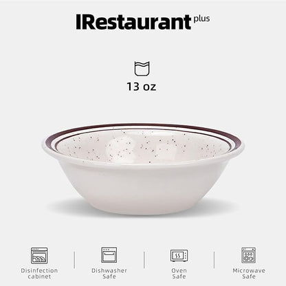 Stoneware Narrow Rim Commercial Grade Dinnerware (Brown Speckle, Fruit 13oz)