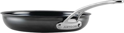 Anolon Everlast N2 Carbon Steel Frying Pan/Skillet with Helper Handle, Compatible with All Cooktops, Metal Utensil Safe, 10 Inch Open Fry Pan - Black