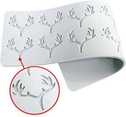 Hollow Leaf Silicone Mold Chocolate Candy 3D Hollow Leaf Candy Mold Food Cooking Meals Decorations Fondant Mold Polymer Clay Molds (Deer Horn K_10.32x3.12x0.12inch)