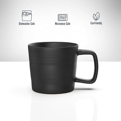 Francois et Mimi Pour Over Drip Coffee Maker Gift Set with Two Coffee Mugs, Non-Electric Pour Over Coffee Dripper, Easy Manual Brew Maker, Dishwasher and Microwave Safe, Filters not included (Black)