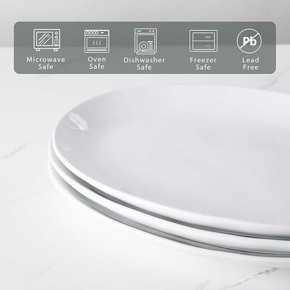 Porcelain Serving Platters, 12 Inch Large Serving Trays, Oval Serving Plates for Dessert Appetizers Meat/Entertaining/Party, Set of 3, White