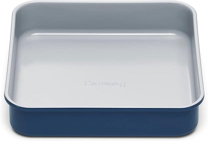 Caraway Non-Stick Ceramic 9” Square Pan - Naturally Slick Ceramic Coating - Non-Toxic, PTFE & PFOA Free - Perfect for Brownies, Lemon Bars, Cakes, & More - Navy