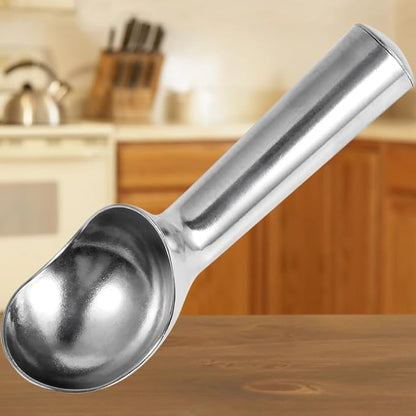 Aluminum Ice Cream Scoop, Ice Cream Scooper, Silver, Comfortable to Hold, Lightweight (Medium)