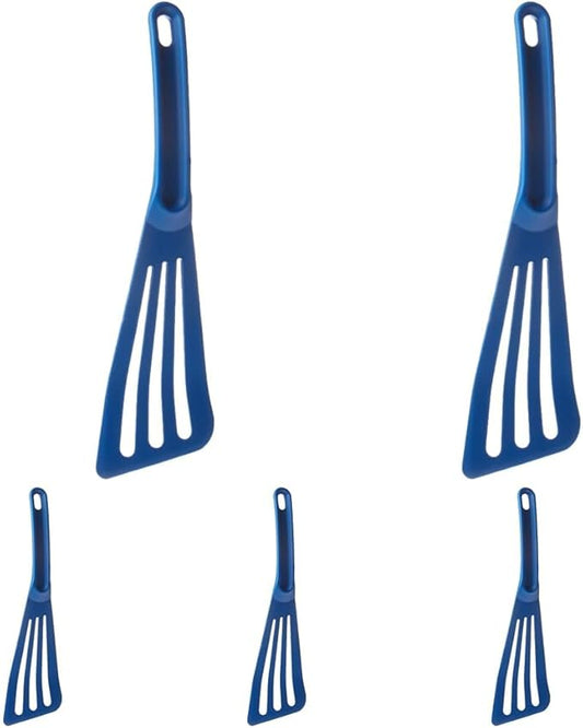 Mercer Culinary Hell's Tools Hi-Heat Slotted Spatula, 12 Inch x 3.5 Inch, Blue (Pack of 5)