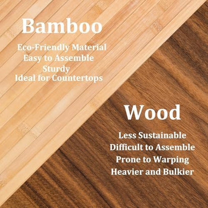 18 Bottle Bamboo Stackable Small Wine Rack for Countertop, No Tools Assembly, Durable, Wine and Liquor Bottle Storage for Small Spaces