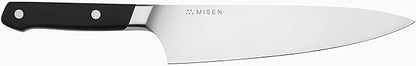 Misen 8" Chef Knife – High Carbon Japanese AUS-10 Stainless Steel – Hybrid German & Japanese Blade – Precision Kitchen Knife for Professionals & Home Cooks – Ultimate Cutting Performance - Black