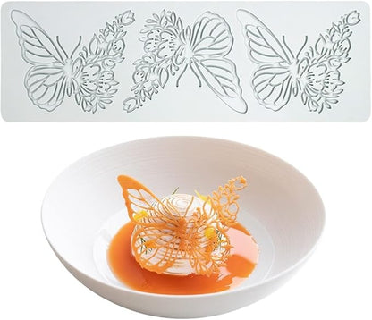 Hollow Leaf Silicone Mold Chocolate Candy 3D Hollow Leaf Candy Mold Food Cooking Meals Decorations Fondant Mold Polymer Clay Molds (Butteryfly L_11.24x3.6x0.12inch)