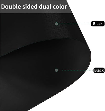 Table Pads - 32x60 Inch Waterproof Easy to Clean Can Conceal Flaws Protector The Table Top from Scratches Used for Dining (Black+Black 32x60)